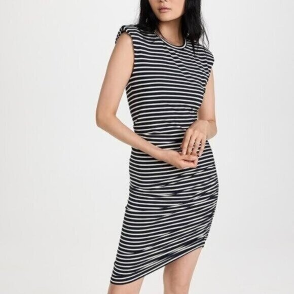 Veronica Beard Brompton Dress S Navy Blue White Striped Nautical Preppy Sailor - Picture 1 of 8